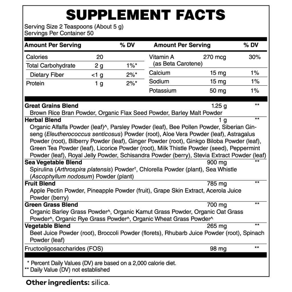 Pure Greens Organic Detox Smoothie Blend - 50 Servings